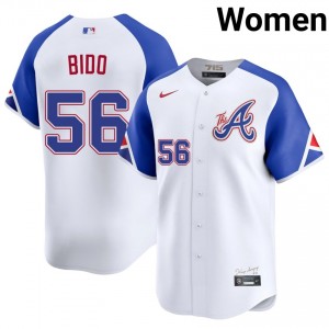 Women Atlanta Braves Osvaldo Bido #56 City Connect White 2026 Jerseys 187063-635