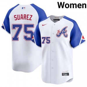 Womens ATL Braves Robert Suarez #75 City Connect White Player Jerseys 768583-897