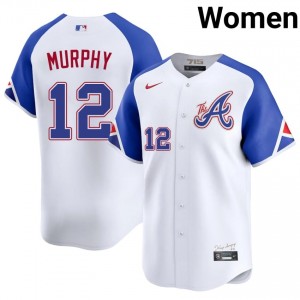 Women's ATL Bravos Sean Murphy #12 City Connect White MLB Jerseys 935043-674