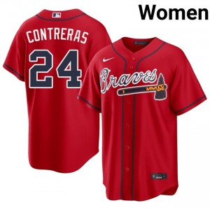 Women's ATL Braves William Contreras #24 Red Limited Jersey 476081-855