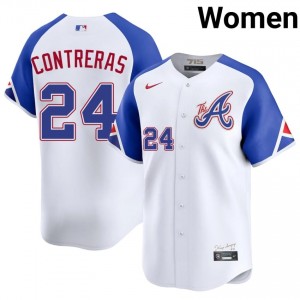 Women ATL Bravos William Contreras #24 City Connect White Limited Jerseys 483754-692