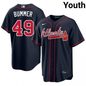 Youth Braves Country Aaron Bummer #49 Navy Stitched Jersey 359698-368
