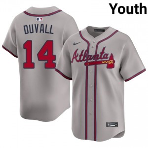 Youth Bravos Adam Duvall #14 Gray 2026 Jerseys 909268-763