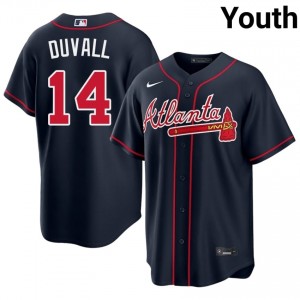 Youth ATL Braves Adam Duvall #14 Navy Replica Jersey 547914-817