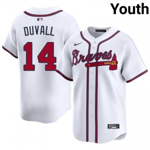 Youth Braves Adam Duvall #14 White New Jerseys 213760-521