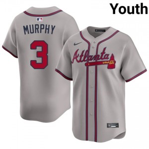 Youth Atlanta Bravos Dale Murphy #3 Gray Limited Jerseys 354794-591