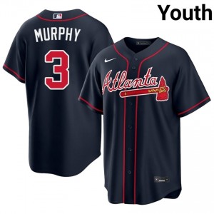 Youth ATL Braves Dale Murphy #3 Navy Game Jersey 664351-785