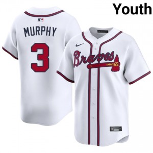 Youth ATL Braves Dale Murphy #3 White Game Jersey 270523-580