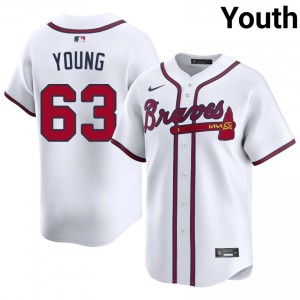 Youth ATL Braves Danny Young #63 White 2026 Jersey 898678-887