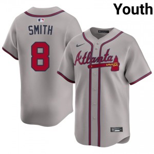 Youth Atlanta Bravos Dominic Smith #8 Gray Player Jersey 326961-431