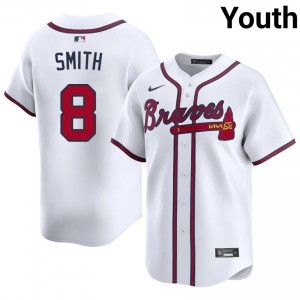 Youth Braves Country Dominic Smith #8 White Game Jersey 334597-547
