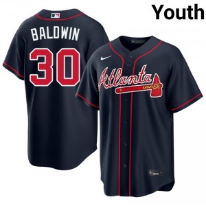Youth Atlanta Bravos Drake Baldwin #30 Navy Limited Jersey 514665-935
