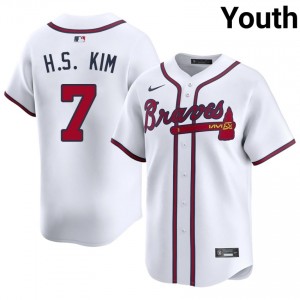 Youth Atlanta Braves Ha-Seong Kim #7 White 2026-27 Jersey 406365-468
