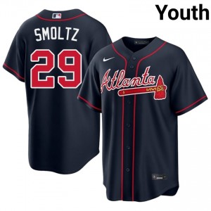 Youth Braves Country John Smoltz #29 Navy 2026-27 Jerseys 357122-950