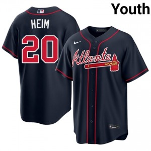 Youth Braves Jonah Heim #20 Navy Popular Jersey 655602-863