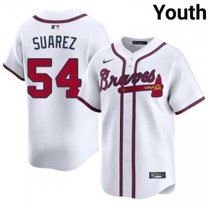 Youth ATL Braves Jose Suarez #54 White Player Jerseys 873651-161