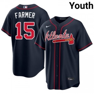 Youth Atlanta Braves Kyle Farmer #15 Navy New Jerseys 447041-781
