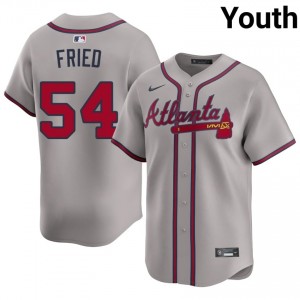 Youth ATL Max Fried #54 Gray Authentic Jersey 767556-430