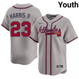 Youth Bravos Michael Harris II #23 Gray Popular Jersey 515435-307