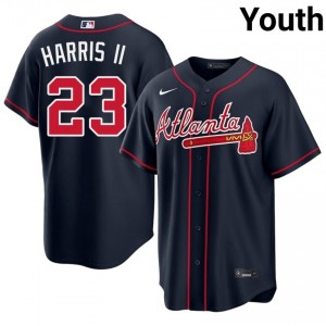 Youth Atlanta Braves Michael Harris II #23 Navy Embroidery Jersey 630746-568