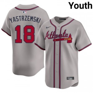 Youth ATL Bravos Mike Yastrzemski #18 Gray MLB Jersey 383723-928