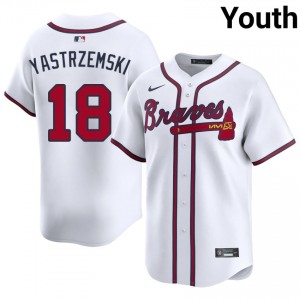 Youth ATL Bravos Mike Yastrzemski #18 White Popular Jersey 204346-371