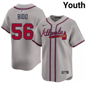 Youth ATL Bravos Osvaldo Bido #56 Gray New Jerseys 887402-703