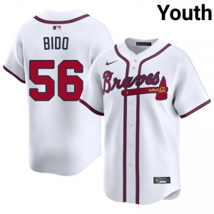 Youth ATL Bravos Osvaldo Bido #56 White Authentic Jerseys 907325-189