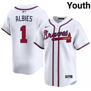 Youth Braves Ozzie Albies #1 White Game Jerseys 954977-301