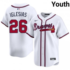 Youth Braves Raisel Iglesias #26 White Stitched Jersey 609901-282