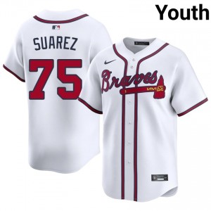 Youth Braves Country Robert Suarez #75 White Authentic Jersey 719500-486