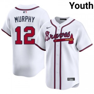 Youth Braves Sean Murphy #12 White Replica Jerseys 579412-755
