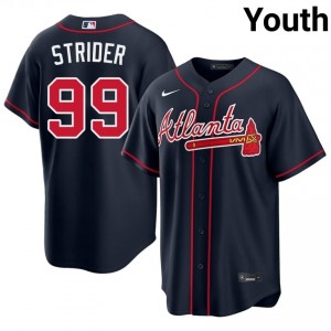 Youth Atlanta Braves Spencer Strider #99 Navy Authentic Jersey 408262-688