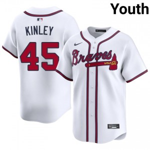 Youth Braves Tyler Kinley #45 White 2026 Jerseys 627698-768