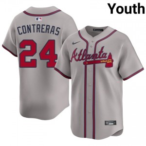 Youth Braves William Contreras #24 Gray New Jersey 351725-861