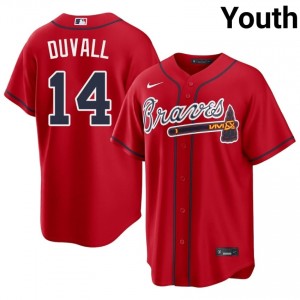 Youth ATL Braves Adam Duvall #14 Red Replica Jerseys 853770-992