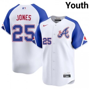 Youth Atlanta Braves Andruw Jones #25 City Connect White 2026-27 Jerseys 188579-475