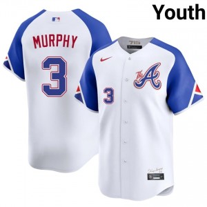 Youth ATL Dale Murphy #3 City Connect White Official Jerseys 394576-555