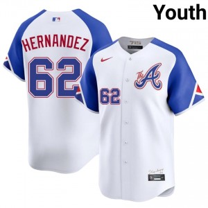 Youth Atlanta Bravos Daysbel Hernandez #62 City Connect White Game Jerseys 216125-353