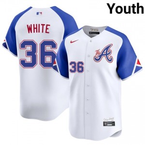 Youth Atlanta Bravos Eli White #36 City Connect White Embroidery Jersey 694748-521