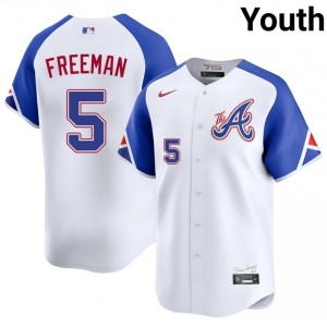 Youth ATL Freddie Freeman #5 City Connect White Popular Jerseys 668477-232