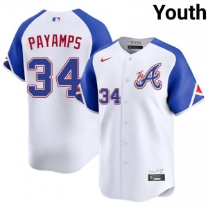 Youth ATL Bravos Joel Payamps #34 City Connect White Game Jerseys 183298-117