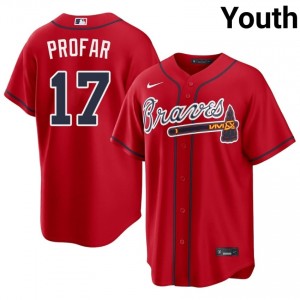 Youth Bravos Jurickson Profar #17 Red Player Jersey 553857-558