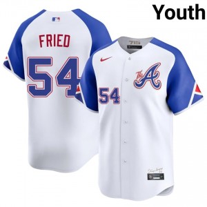 Youth Atlanta Bravos Max Fried #54 City Connect White Authentic Jerseys 652715-231