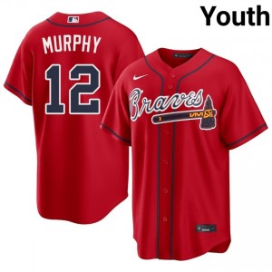 Youth Bravos Sean Murphy #12 Red Authentic Jersey 194740-280