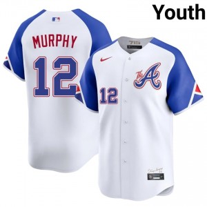 Youth ATL Braves Sean Murphy #12 City Connect White Stitched Jerseys 470339-539