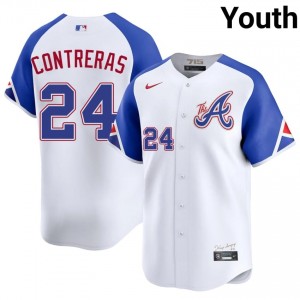 Youth ATL Bravos William Contreras #24 City Connect White Authentic Jerseys 105887-952